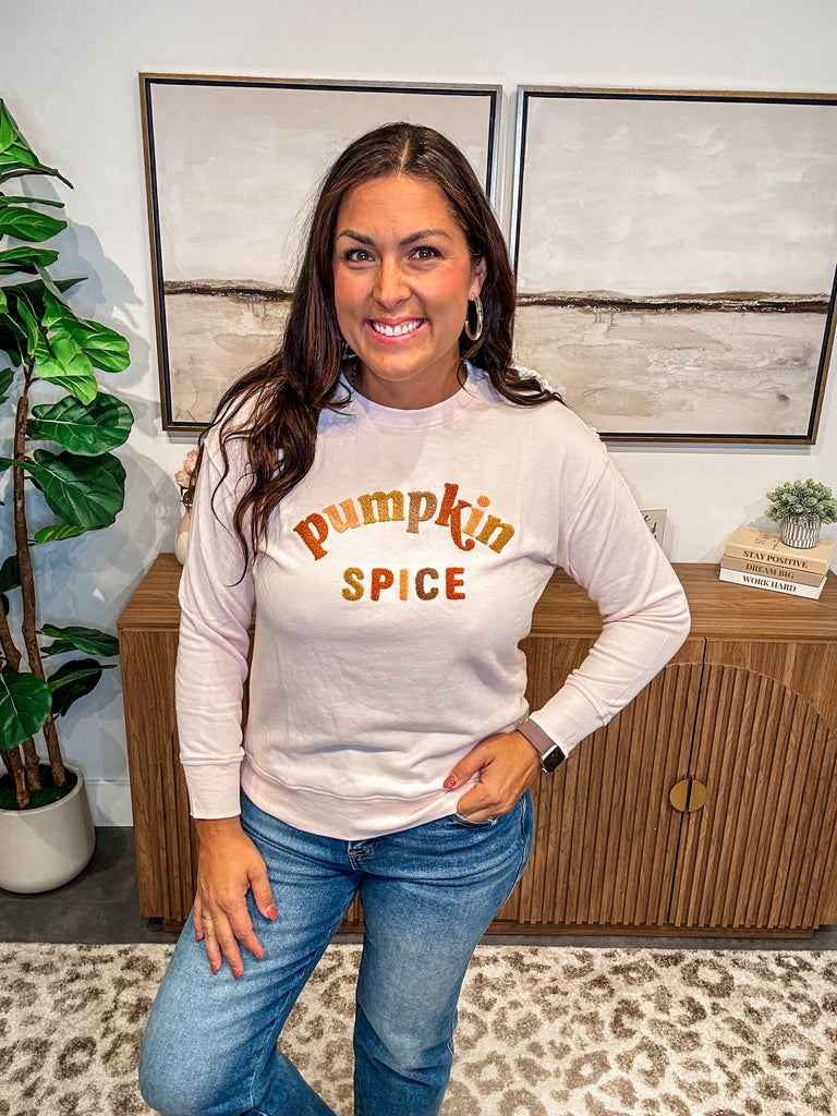 Pumpkin Spice Sweatshirt (S-XL)-130 Graphic Tees-Shiraleah-Hello Friends Boutique-Woman's Fashion Boutique Located in Traverse City, MI