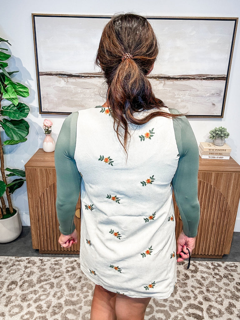 Velvet Bloom Corduroy Dress (S-L)-180 Dresses-Fantastic Fawn-Hello Friends Boutique-Woman's Fashion Boutique Located in Traverse City, MI