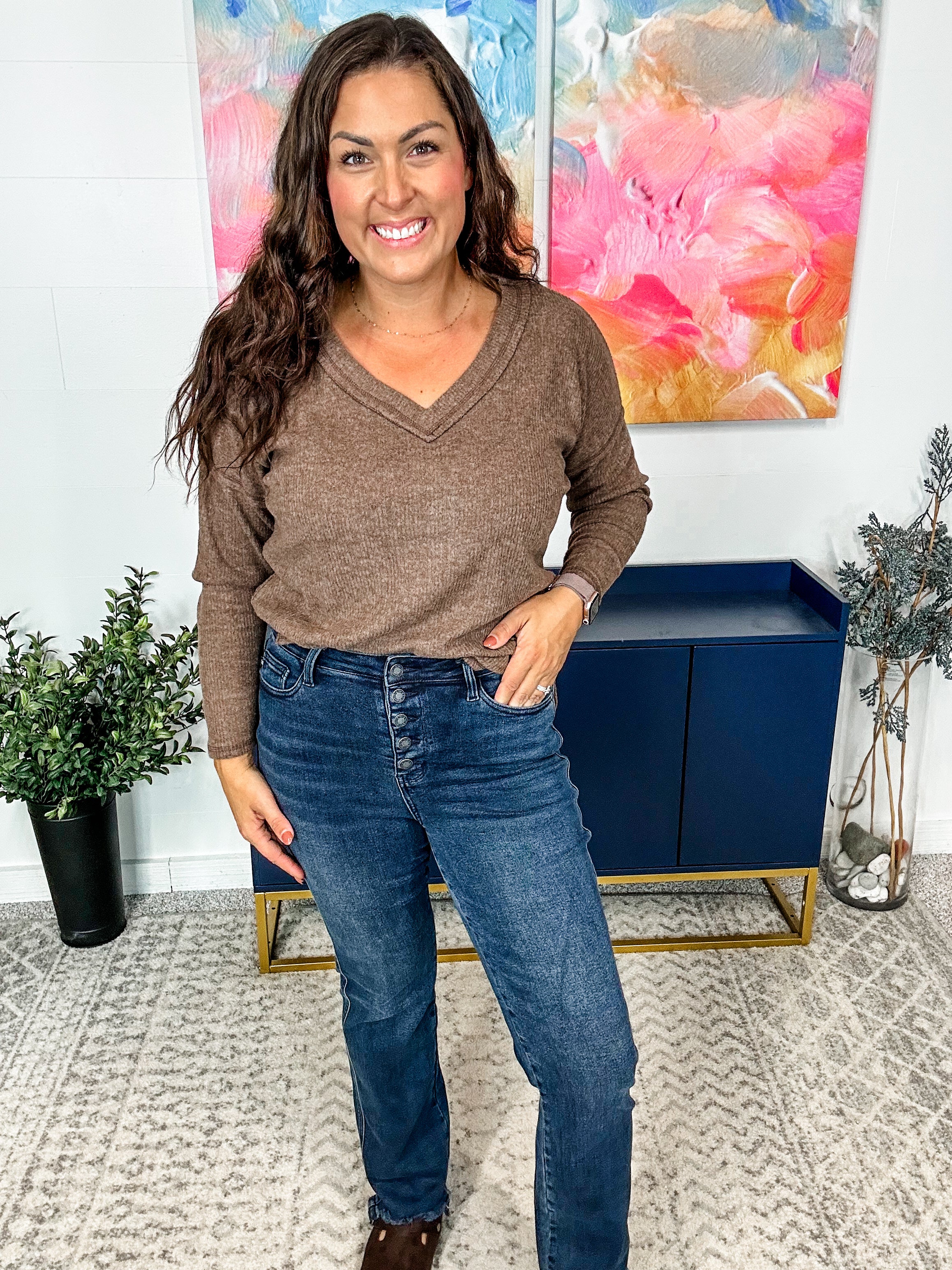 Walk This Way Button Fly Jeans (0-24W)-200 Denim-Judy Blue-Hello Friends Boutique-Woman's Fashion Boutique Located in Traverse City, MI
