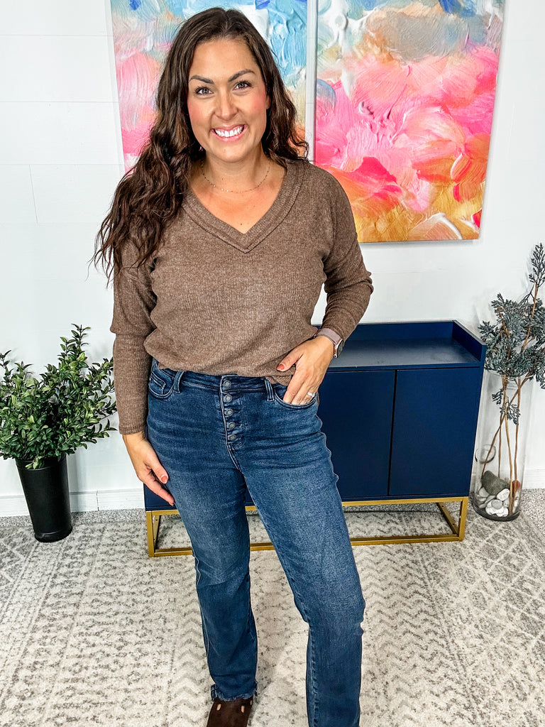 Walk This Way Button Fly Jeans (0-24W)-200 Denim-Judy Blue-Hello Friends Boutique-Woman's Fashion Boutique Located in Traverse City, MI
