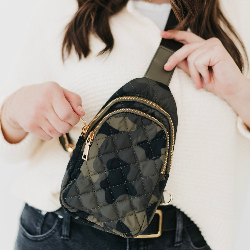 Pinelope Puffer Sling Bag-Bum Bag-Bum & Sling Bags-Hello Friends Boutique-Woman's Fashion Boutique Located in Traverse City, MI