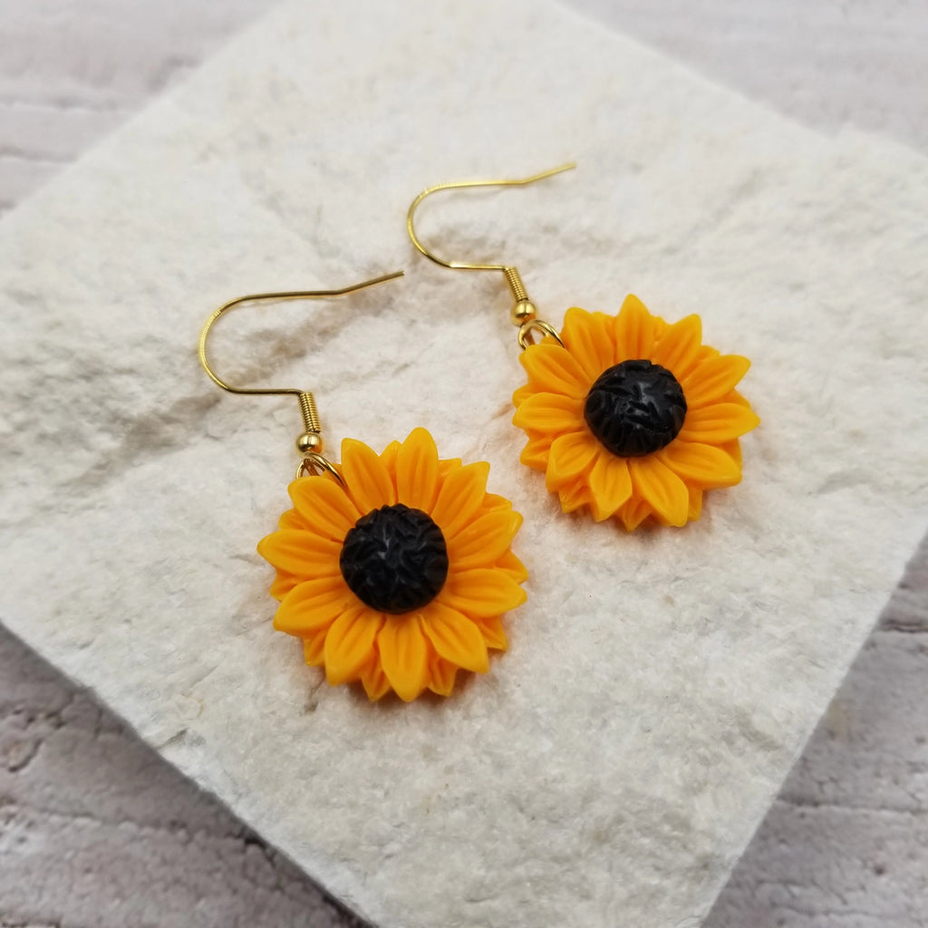 Sunflower Earrings-240 Jewelry-faire - Treasure Wholesale-Hello Friends Boutique-Woman's Fashion Boutique Located in Traverse City, MI