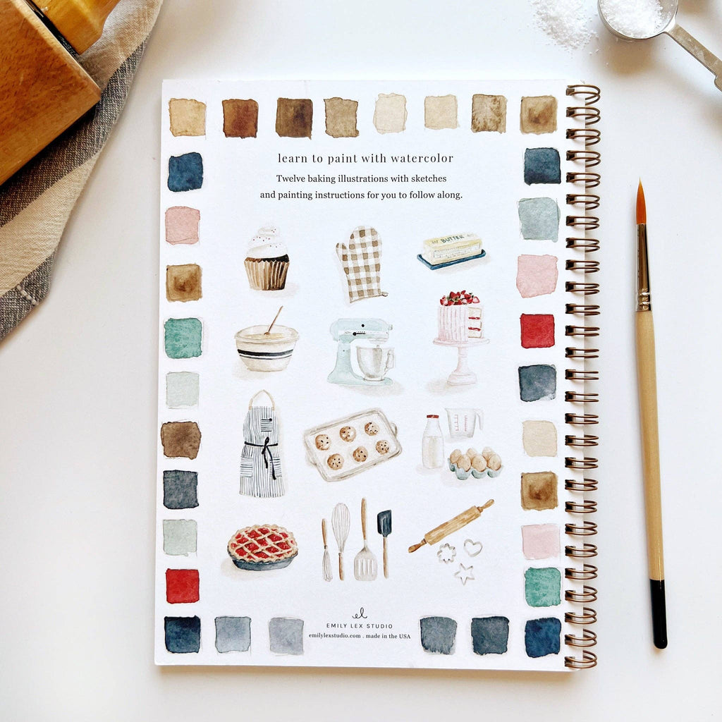 Bake & Paint Watercolor Workbook-300 Treats/Gift-emily lex studio-Hello Friends Boutique-Woman's Fashion Boutique Located in Traverse City, MI