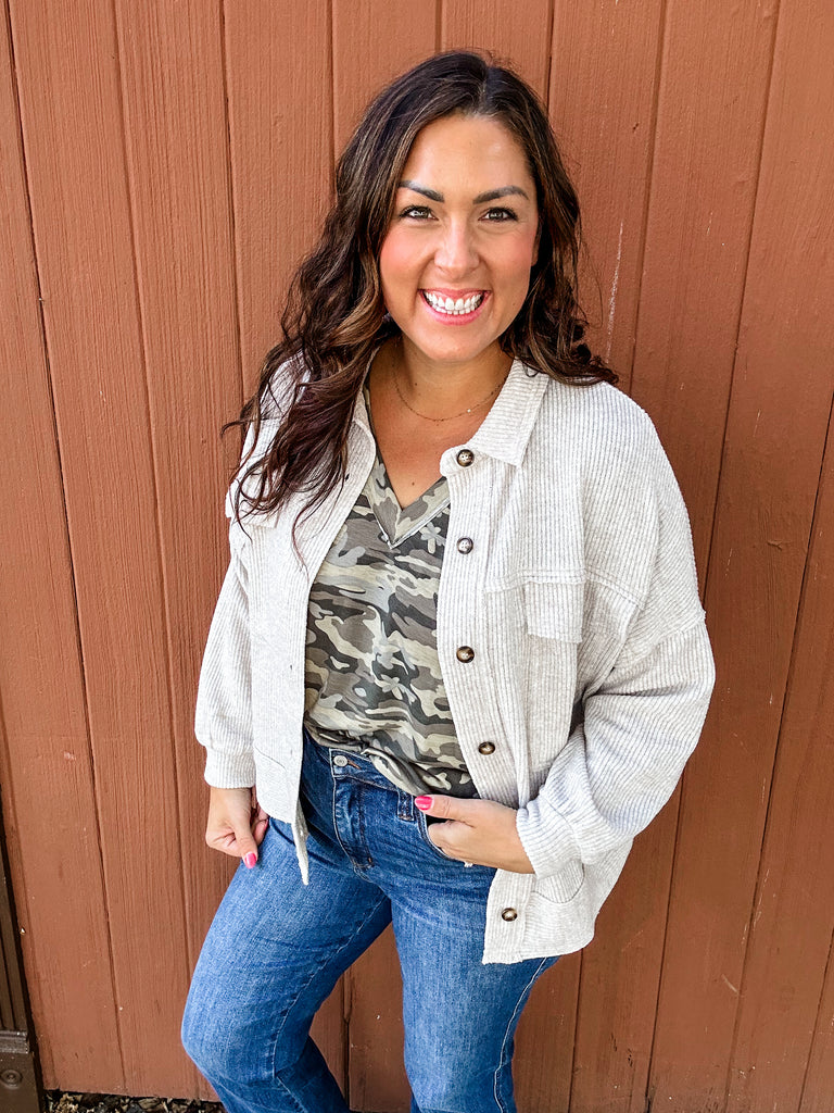 Weekend Warm-Up Jacket (S-XL)-170 Jackets-White Birch-Hello Friends Boutique-Woman's Fashion Boutique Located in Traverse City, MI