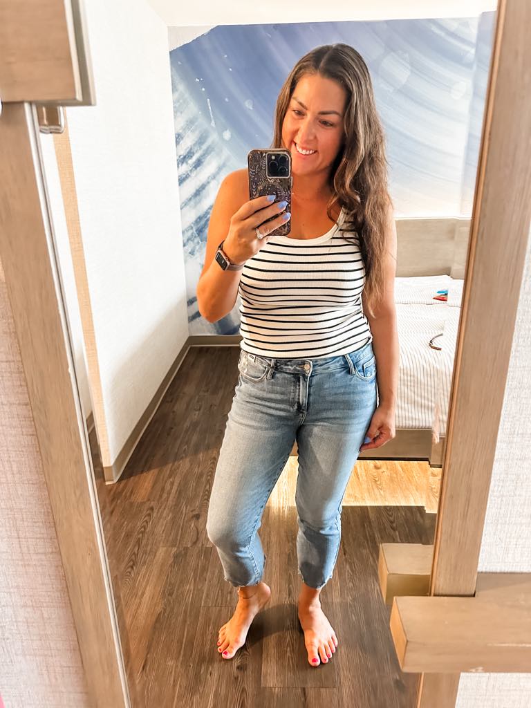 Mid Rise Destroy Hem Kick Flare Jeans (0-24W)-200 Denim-Judy Blue-Hello Friends Boutique-Woman's Fashion Boutique Located in Traverse City, MI