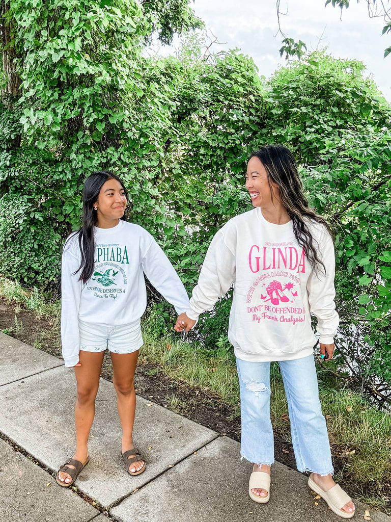 Elphaba OR Glinda Youth (XS-XL) & Adult Sweatshirt (S-2XL)-150 Sweatshirts/Hoodies-Poppy & Pine-Hello Friends Boutique-Woman's Fashion Boutique Located in Traverse City, MI