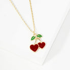Sweetheart Cherry Charm Necklace-240 Jewelry-Judson-Hello Friends Boutique-Woman's Fashion Boutique Located in Traverse City, MI