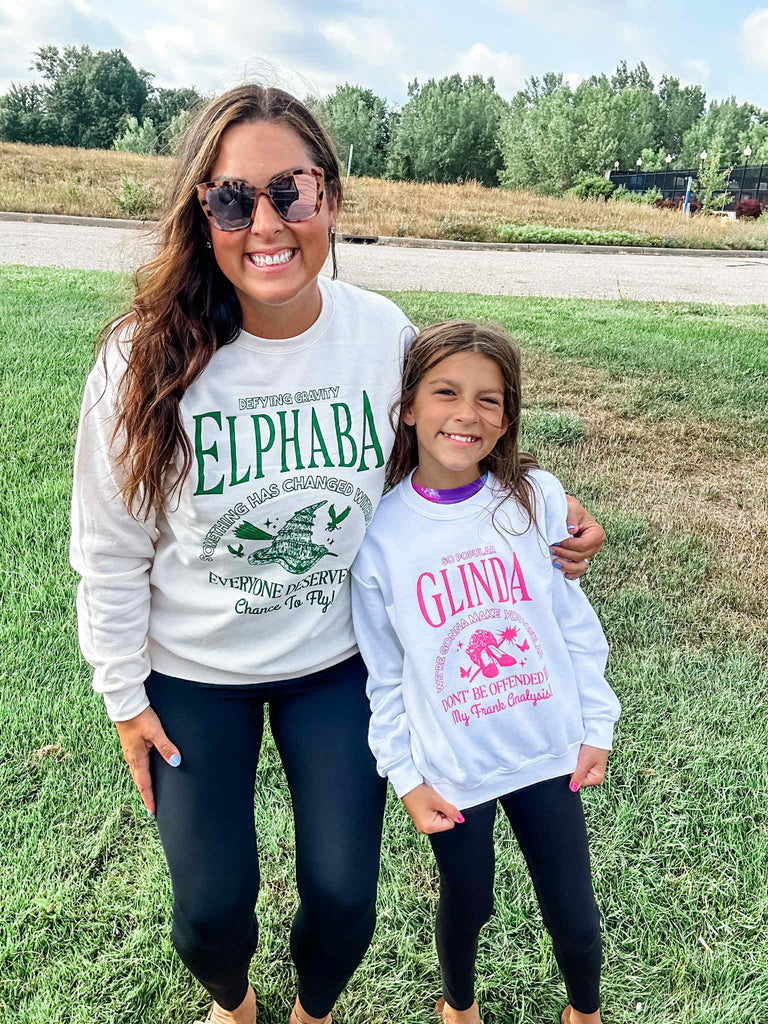Elphaba OR Glinda Youth (XS-XL) & Adult Sweatshirt (S-2XL)-150 Sweatshirts/Hoodies-Poppy & Pine-Hello Friends Boutique-Woman's Fashion Boutique Located in Traverse City, MI