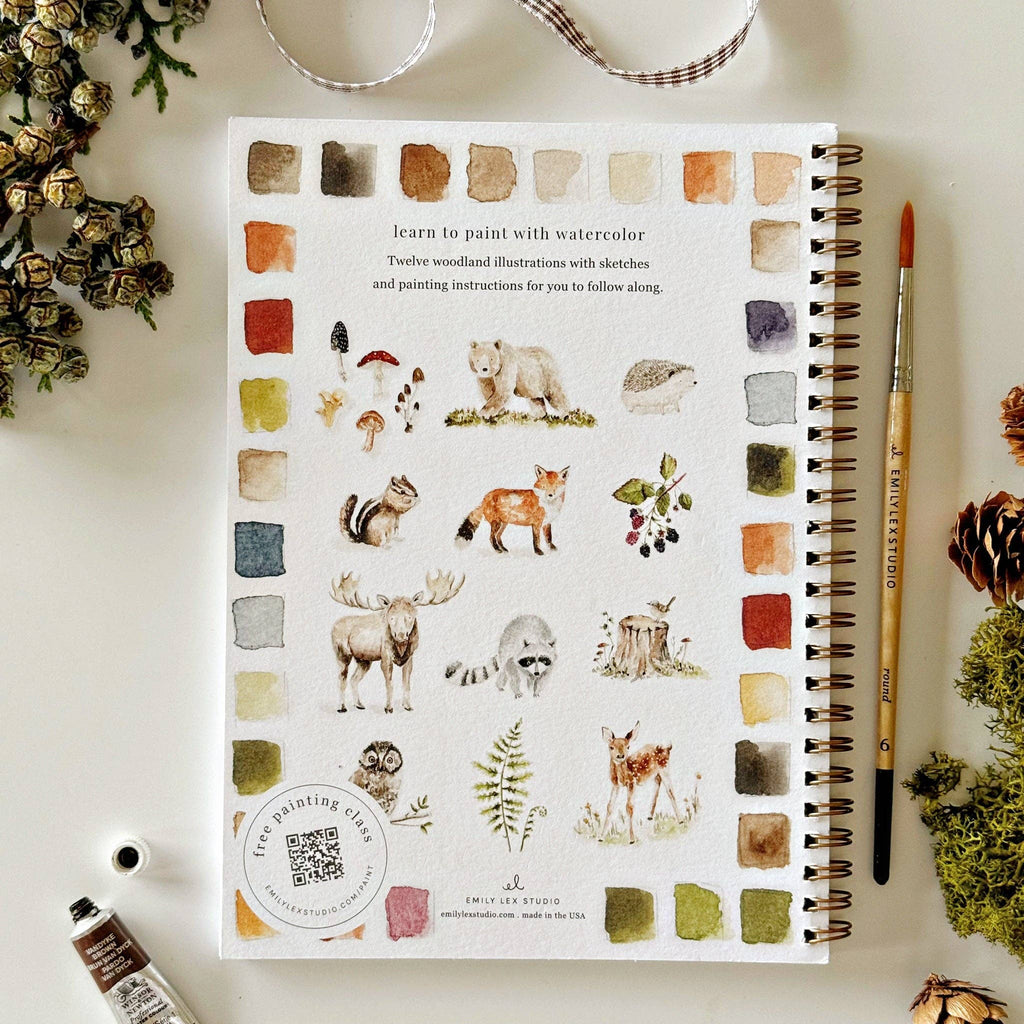 Woodland Watercolor Workbook-300 Treats/Gift-emily lex studio-Hello Friends Boutique-Woman's Fashion Boutique Located in Traverse City, MI