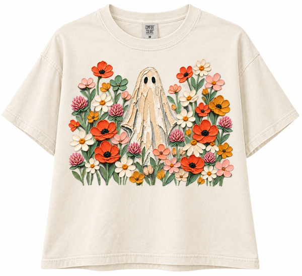 Boo-tanical Ghost Floral Tee - Cream (S-2XL)