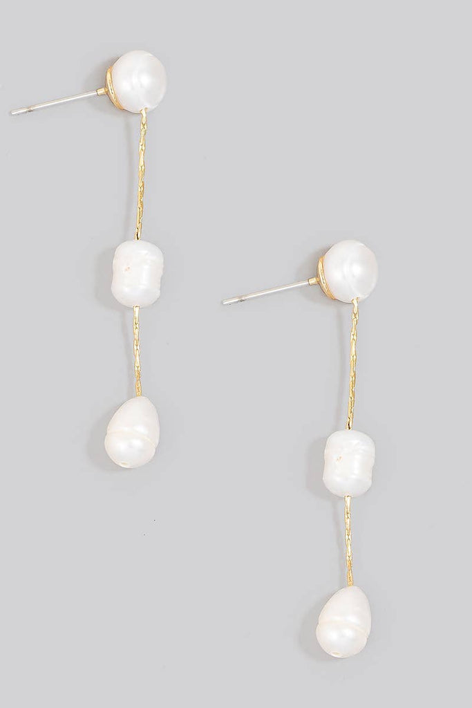 Pearl Beaded Dangle Earrings-240 Jewelry-THE LOOKS BY FAME ACCESSORIES-Hello Friends Boutique-Woman's Fashion Boutique Located in Traverse City, MI