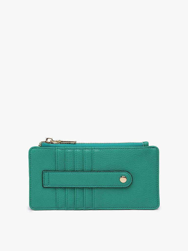 Slim Card Holder Wallet in Kelly Green-260 Bags-JEN & CO.-Hello Friends Boutique-Woman's Fashion Boutique Located in Traverse City, MI
