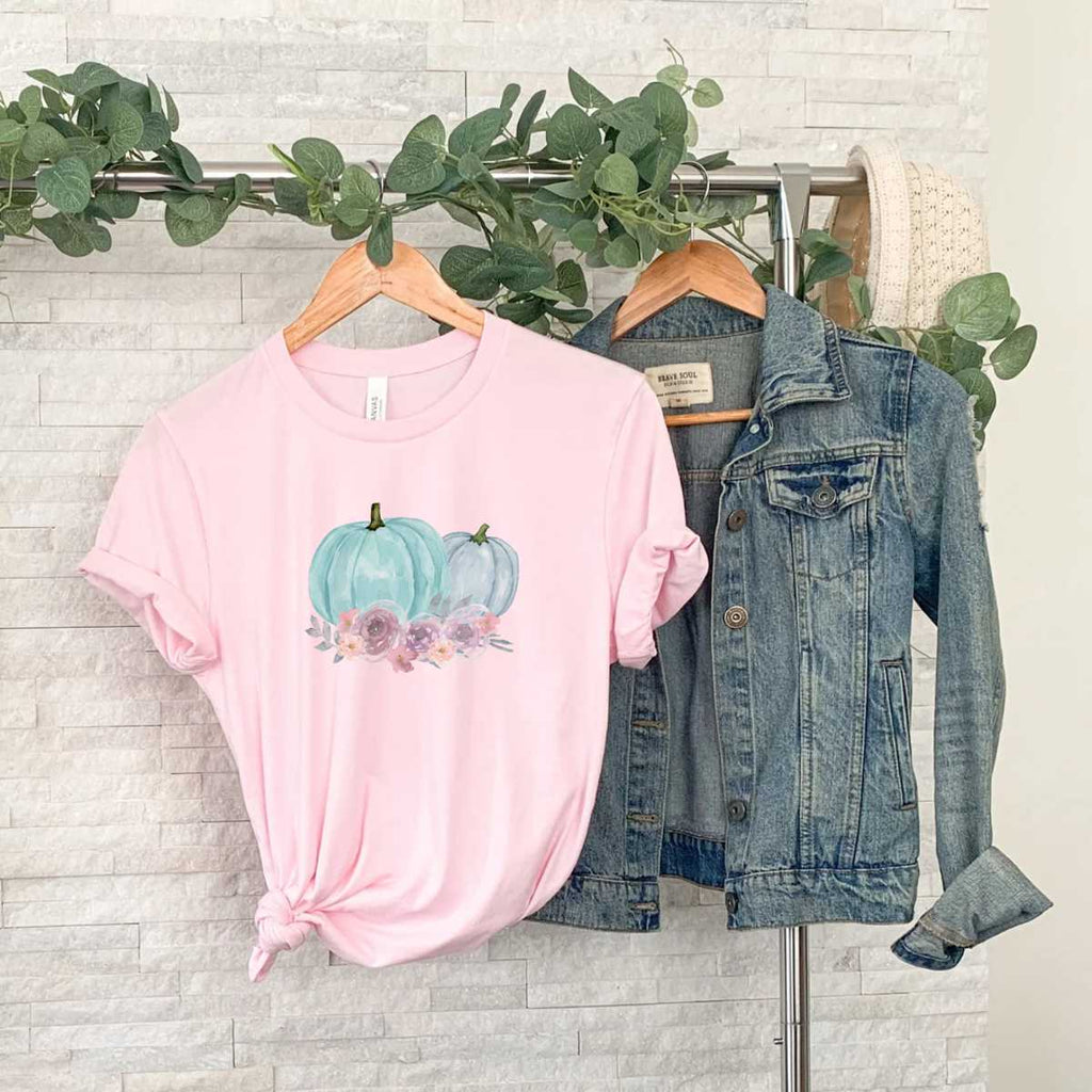 Watercolor Pink Pumpkin Tee (S-4XL)-131 On Demand Graphic-SunFrog-Hello Friends Boutique-Woman's Fashion Boutique Located in Traverse City, MI