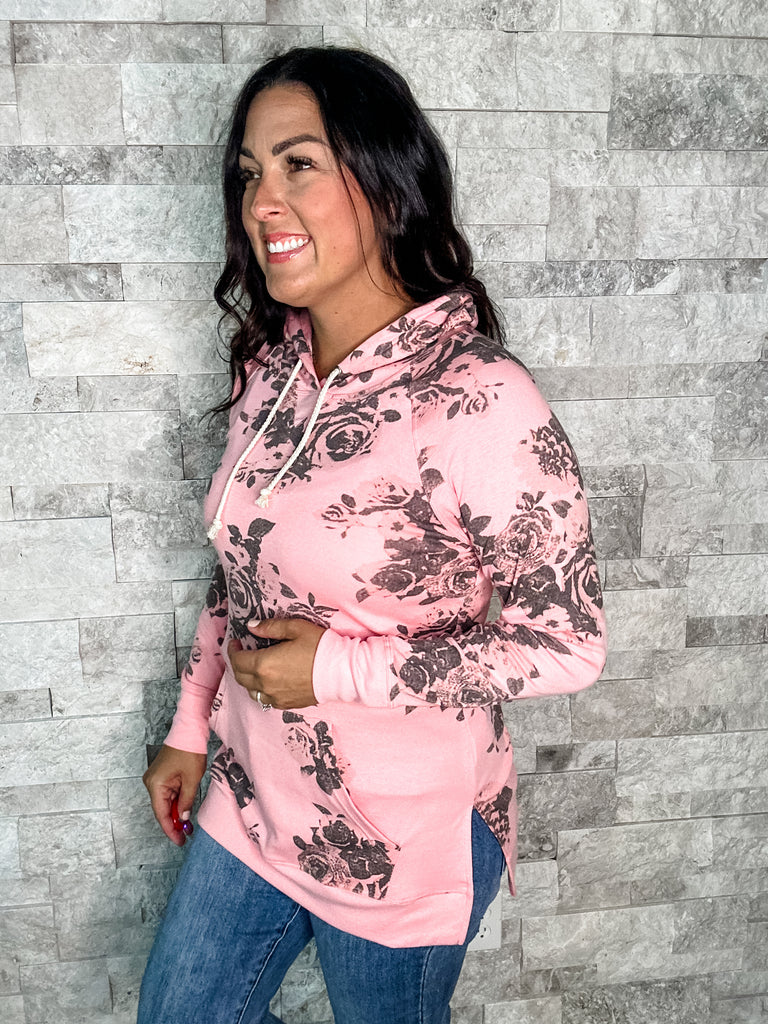 Smell The Roses Ampersand Hoodie (S-3XL)-150 Sweatshirts/Hoodies-AMPERSAND-Hello Friends Boutique-Woman's Fashion Boutique Located in Traverse City, MI