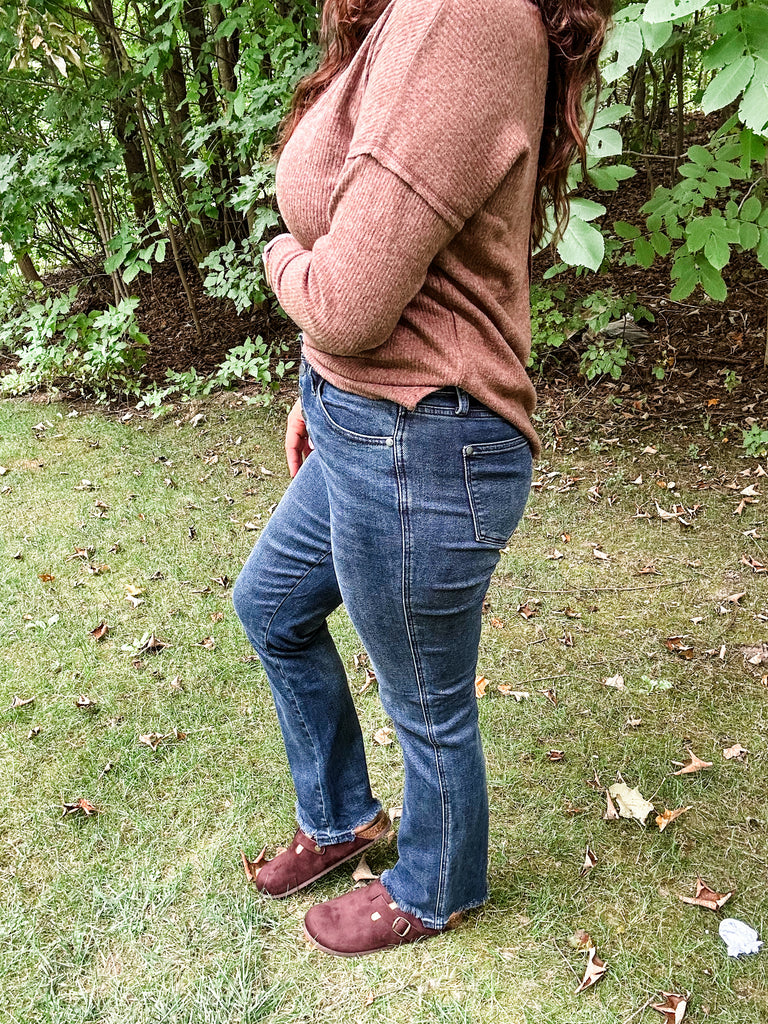 Walk This Way Button Fly Jeans (0-24W)-200 Denim-Judy Blue-Hello Friends Boutique-Woman's Fashion Boutique Located in Traverse City, MI