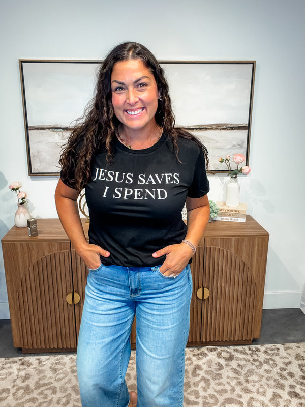 Black Jesus Saves I Spend Tee (S-XL)