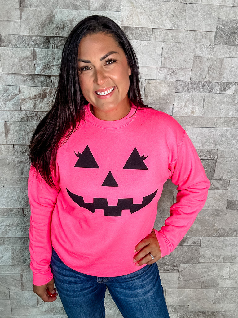 Happy Pumpkin Sweatshirt (S-3XL)-130 Graphic Tees-FOX & OWL-Hello Friends Boutique-Woman's Fashion Boutique Located in Traverse City, MI