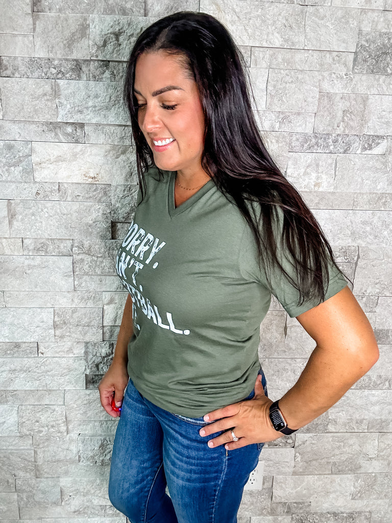 Sorry. Can't. Football. Bye. Tee (S-4XL)-131 On Demand Graphic-SunFrog-Hello Friends Boutique-Woman's Fashion Boutique Located in Traverse City, MI