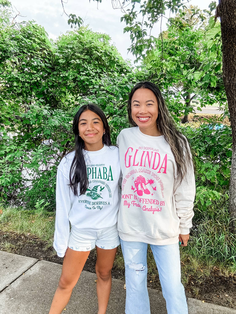 Elphaba OR Glinda Youth (XS-XL) & Adult Sweatshirt (S-2XL)-150 Sweatshirts/Hoodies-Poppy & Pine-Hello Friends Boutique-Woman's Fashion Boutique Located in Traverse City, MI