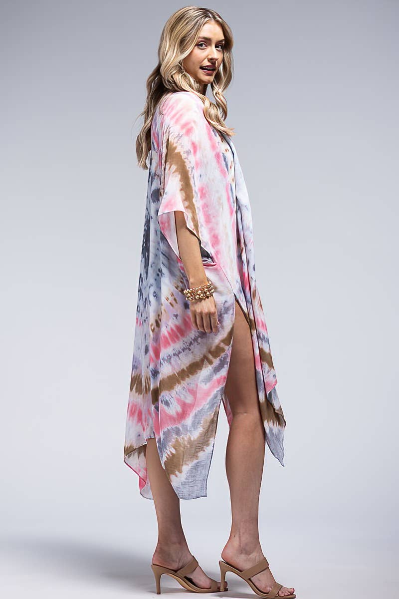 Drifted Dreams Tie-Dye Kimono (OS)-160 Cardigans/Kimonos-Urbanista-Hello Friends Boutique-Woman's Fashion Boutique Located in Traverse City, MI