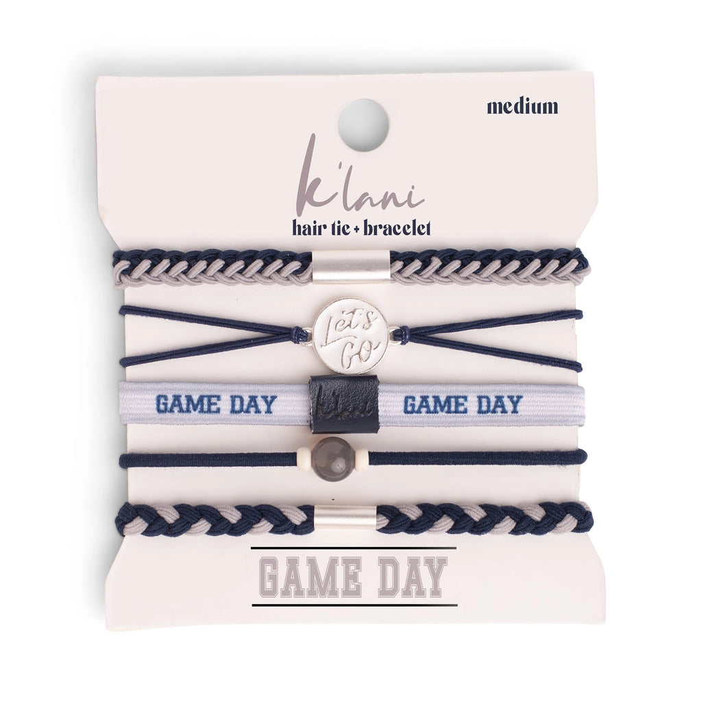 K'Lani Bracelets - Game Day Navy/Gray-240 Jewelry-K'Lani-Hello Friends Boutique-Woman's Fashion Boutique Located in Traverse City, MI