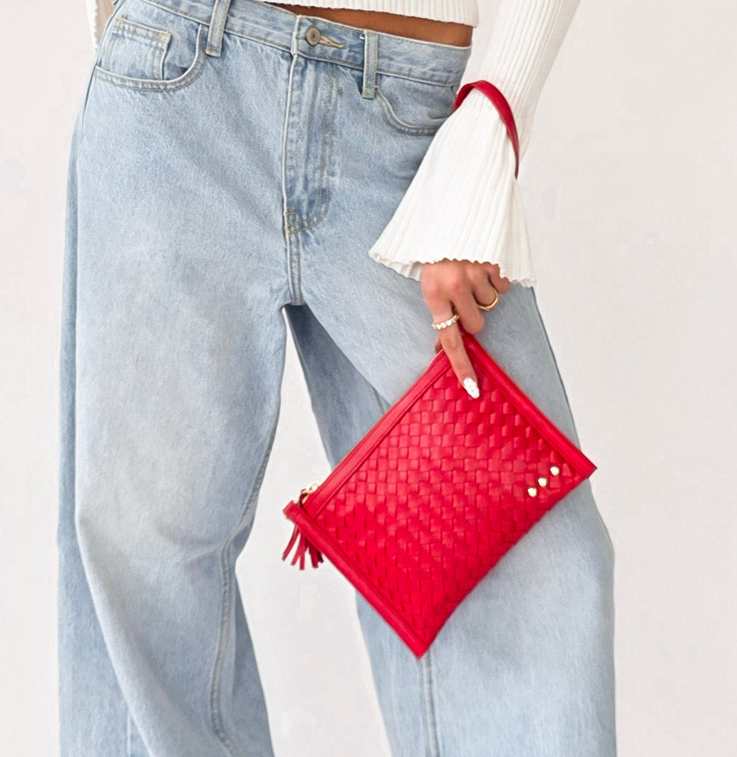 Veda Woven Crossbody and Clutch Bag-Crossbody Bag-Pretty Simple