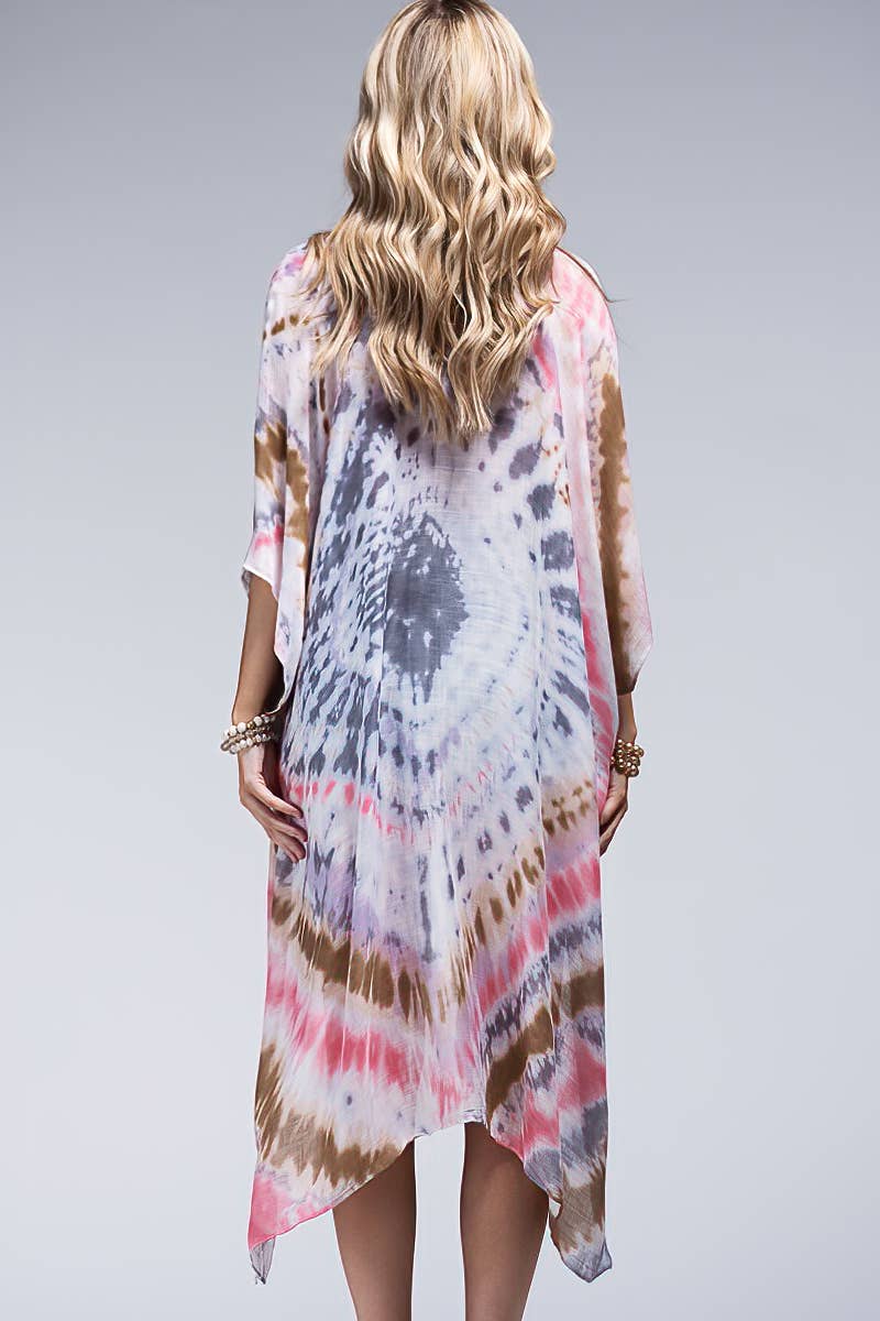 Drifted Dreams Tie-Dye Kimono (OS)-160 Cardigans/Kimonos-Urbanista-Hello Friends Boutique-Woman's Fashion Boutique Located in Traverse City, MI