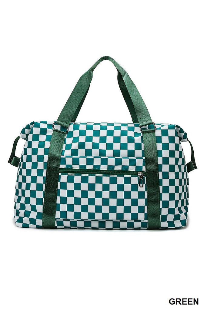 Checkered Travel Duffle Bag-260 Bags-ZENANA-Hello Friends Boutique-Woman's Fashion Boutique Located in Traverse City, MI