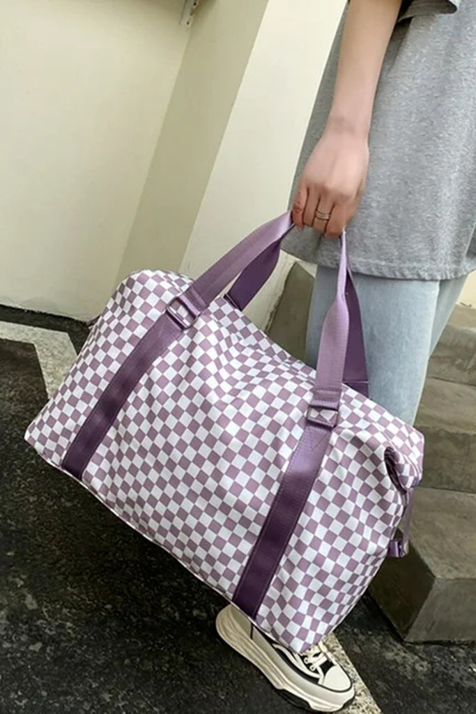 Checkered Travel Duffle Bag-260 Bags-ZENANA-Hello Friends Boutique-Woman's Fashion Boutique Located in Traverse City, MI