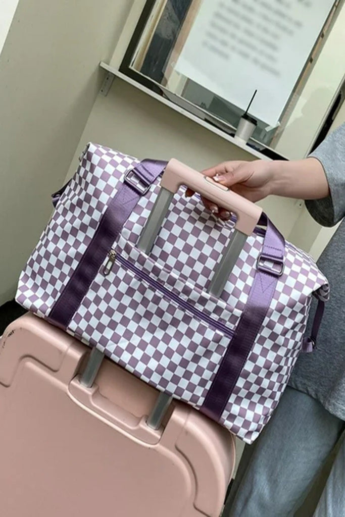 Checkered Travel Duffle Bag-260 Bags-ZENANA-Hello Friends Boutique-Woman's Fashion Boutique Located in Traverse City, MI