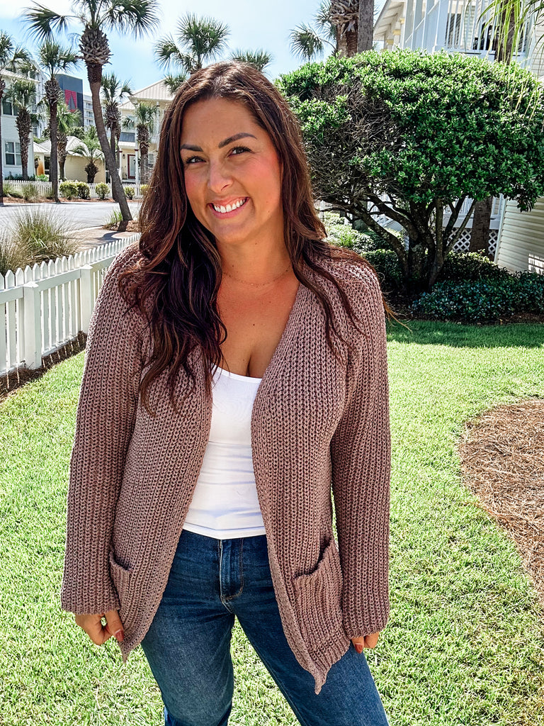 Sweater Weather Cardigan in Mocha (S-L)-160 Cardigans/Kimonos-POL-Hello Friends Boutique-Woman's Fashion Boutique Located in Traverse City, MI
