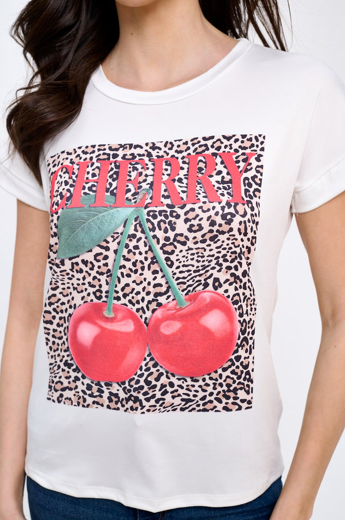 Cherry Bombshell Top (S-L)-100 Short Sleeve-POL-Hello Friends Boutique-Woman's Fashion Boutique Located in Traverse City, MI