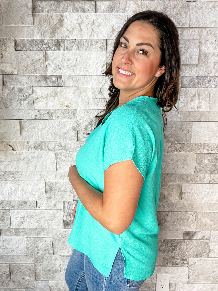 Too Cute For You Top in Emerald (S-3XL)-100 Short Sleeve-Andree By Unit-Hello Friends Boutique-Woman's Fashion Boutique Located in Traverse City, MI
