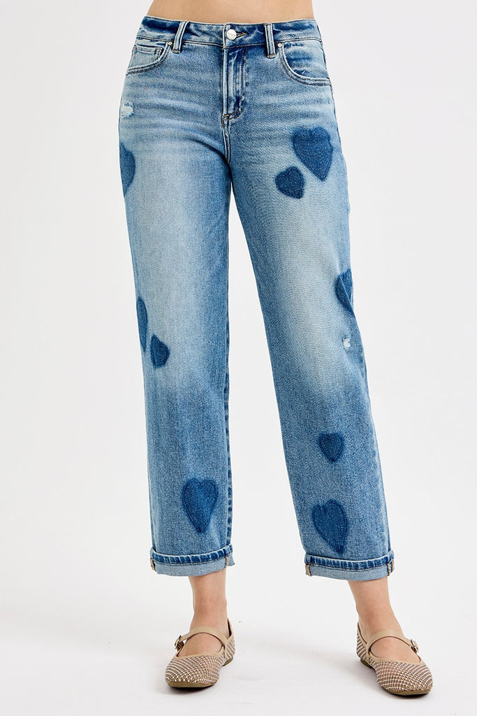 Heartbreak Hotel Mid Rise Boyfriend Denim (0-15, 1X-3X)-200 Denim-RISEN-Hello Friends Boutique-Woman's Fashion Boutique Located in Traverse City, MI