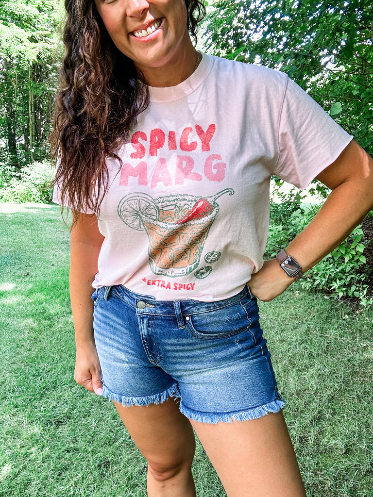Spicy Marg Vintage Crop Tee (S-L)-130 Graphic Tees-Illustrated Society-Hello Friends Boutique-Woman's Fashion Boutique Located in Traverse City, MI