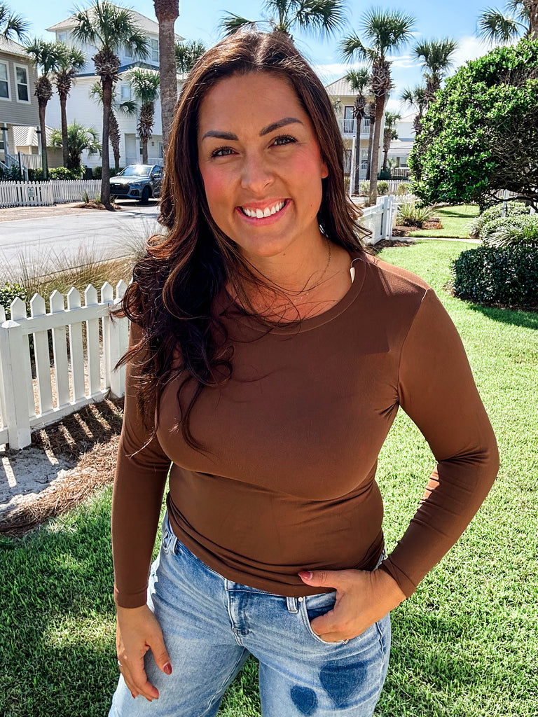 Seamless Long Sleeve (OS-Plus)-110 Long Sleeves-Yelete-Hello Friends Boutique-Woman's Fashion Boutique Located in Traverse City, MI