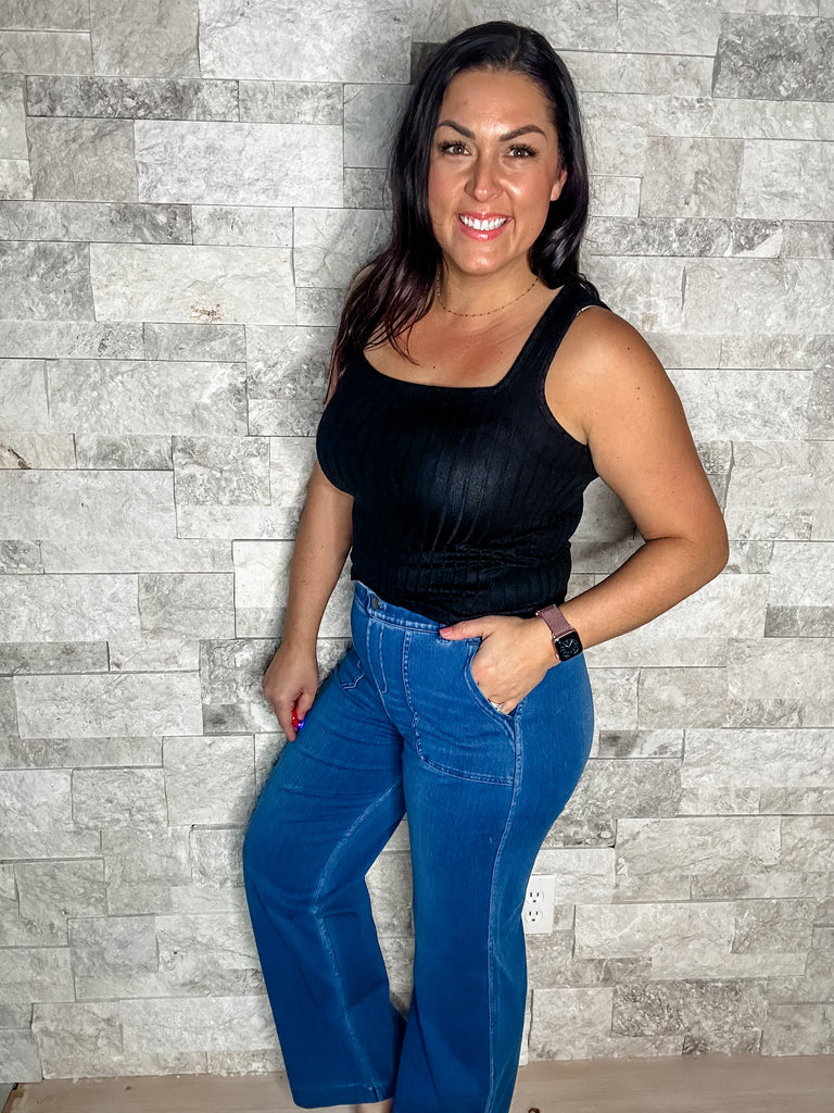 Wake Up With You Bottoms in Lt Denim (S-3XL)-230 Other Bottoms-Rae Mode-Hello Friends Boutique-Woman's Fashion Boutique Located in Traverse City, MI