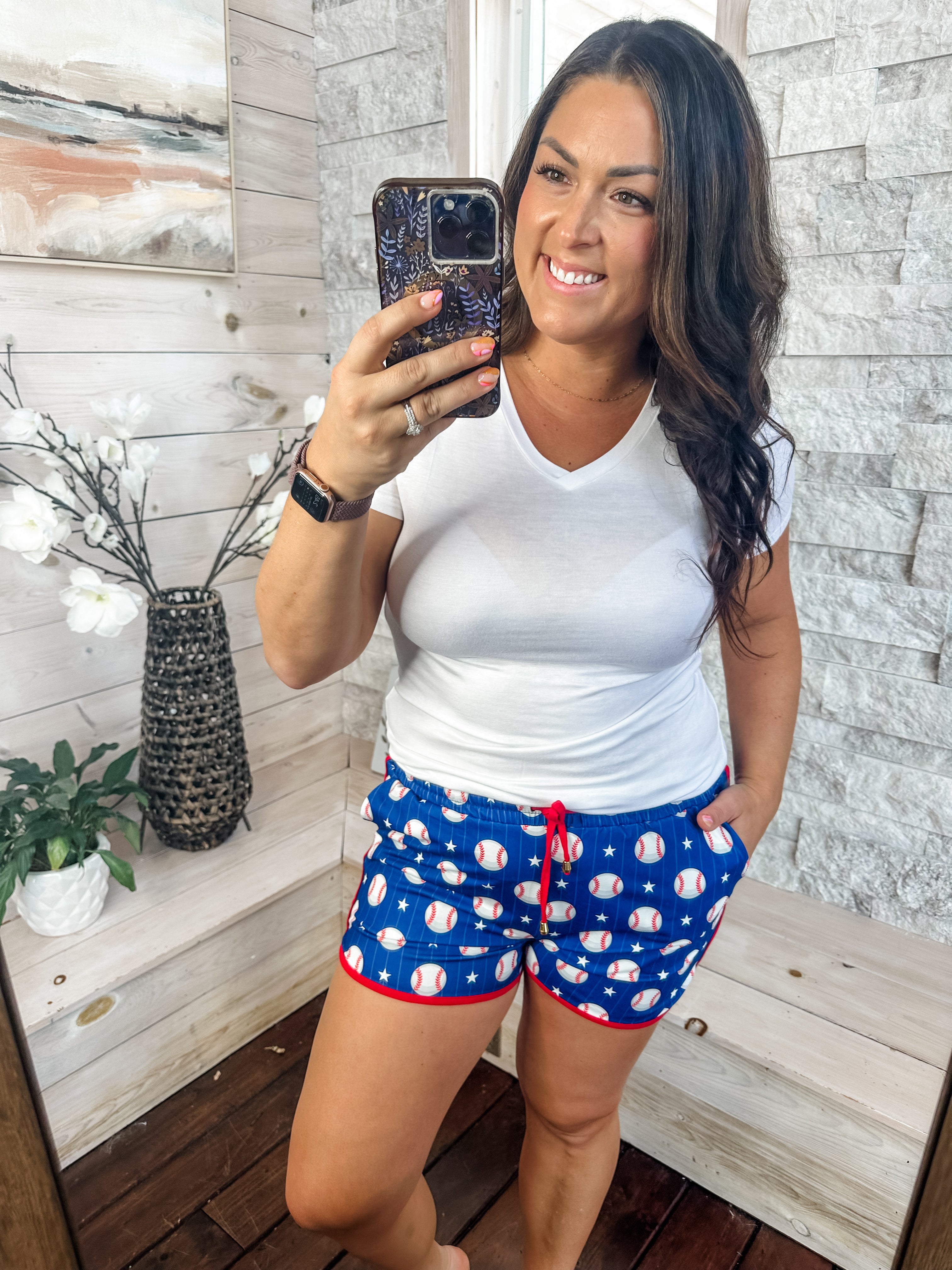 Out Of Your League Baseball Everyday Shorts (S-3XL)-220 Shorts/Skirts/Skorts-Jess Lea Wholesale-Hello Friends Boutique-Woman's Fashion Boutique Located in Traverse City, MI