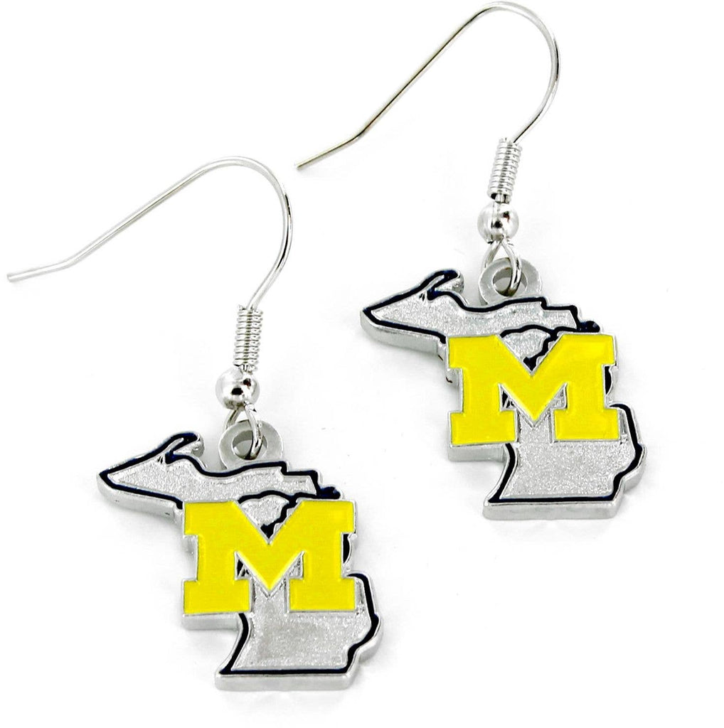 Michigan Wolverines State Earrings-240 Jewelry-Aminco USA-Hello Friends Boutique-Woman's Fashion Boutique Located in Traverse City, MI