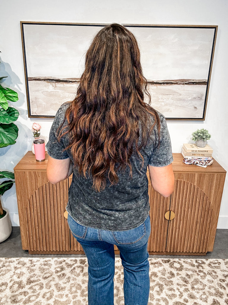 Thankful & Thriving Tee in Charcoal (S-1XL)-130 Graphic Tees-Merigold Kiss-Hello Friends Boutique-Woman's Fashion Boutique Located in Traverse City, MI