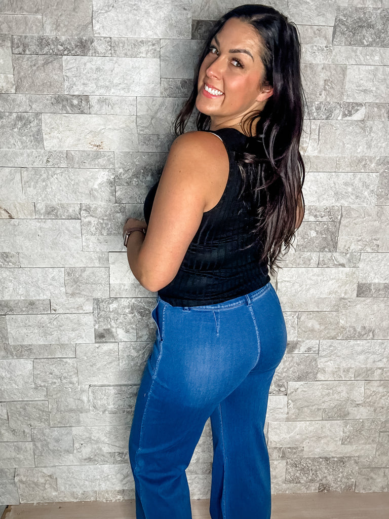 Wake Up With You Bottoms in Lt Denim (S-3XL)-230 Other Bottoms-Rae Mode-Hello Friends Boutique-Woman's Fashion Boutique Located in Traverse City, MI