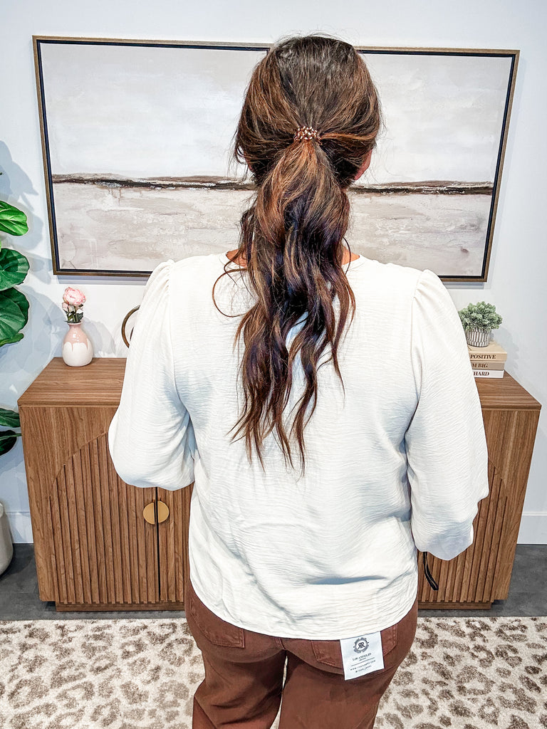 Sophie Textured V-Neck Blouse (S-3XL)-110 Long Sleeve-Sew In Love-Hello Friends Boutique-Woman's Fashion Boutique Located in Traverse City, MI