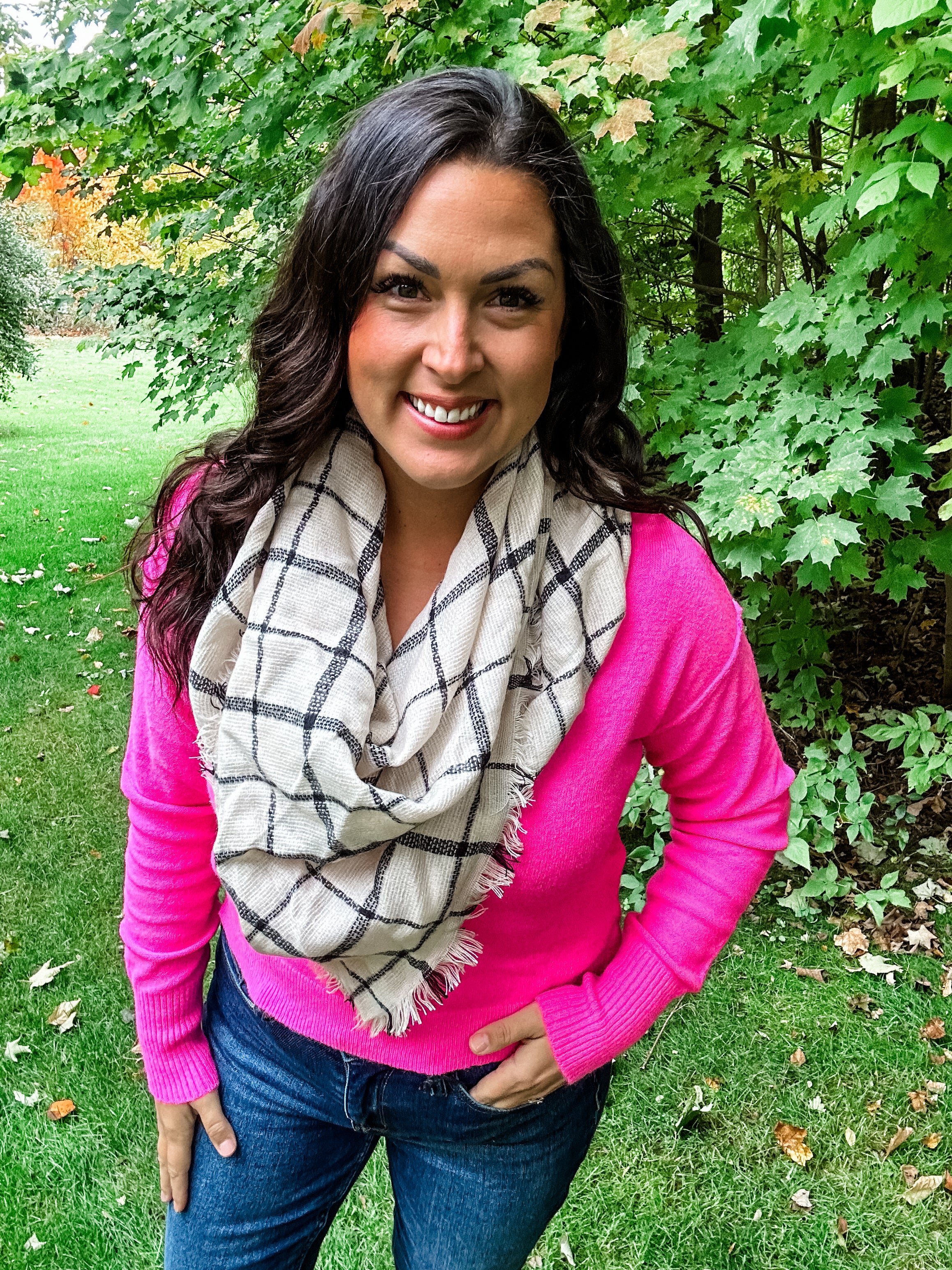 Black and Cream Scarf-280 Other Accessories-hello-friends-boutique-Hello Friends Boutique-Woman's Fashion Boutique Located in Traverse City, MI