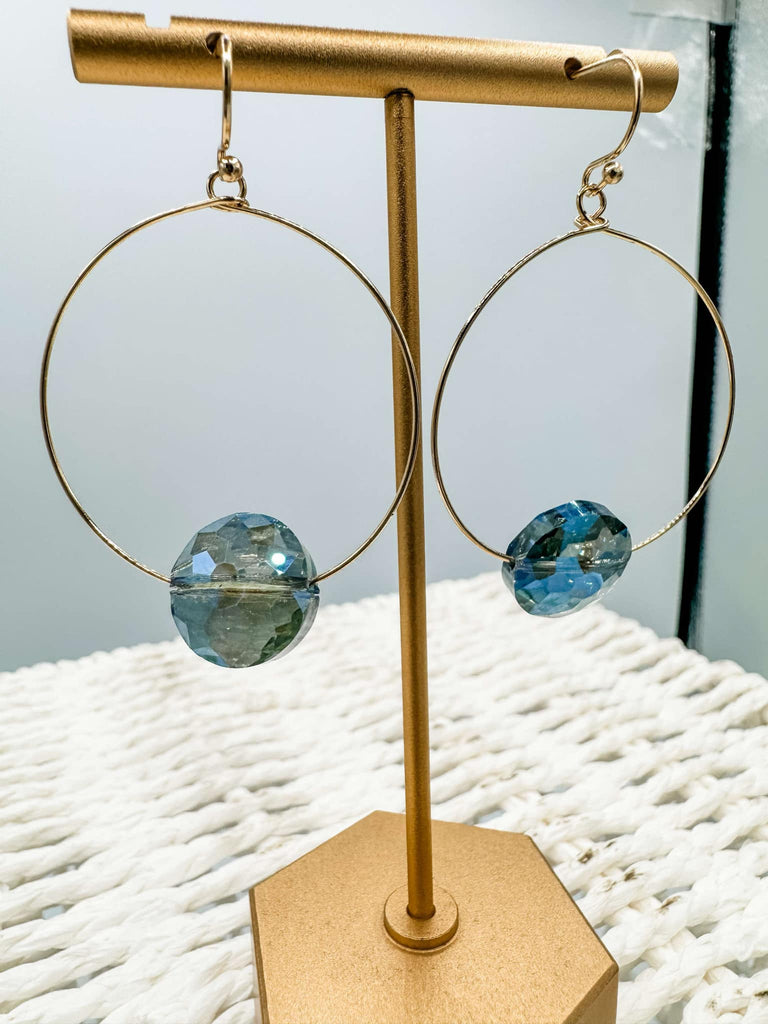 Stone Accent Wire Circle Earrings-240 Jewelry-ChicNCool-Hello Friends Boutique-Woman's Fashion Boutique Located in Traverse City, MI