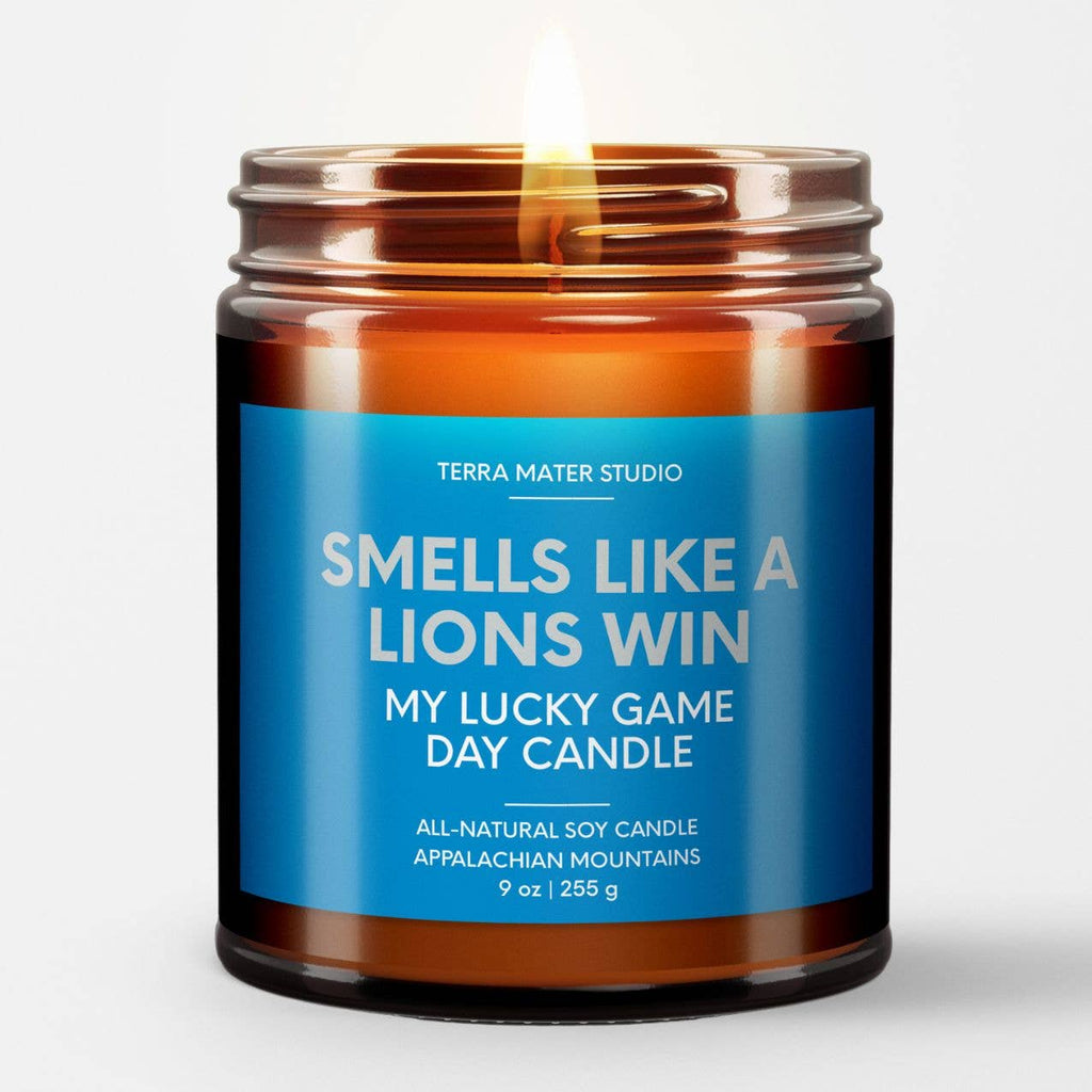 Lions Win Lucky Game Day Candle-300 Treats/Gift-Terra Mater Studio LLC-Hello Friends Boutique-Woman's Fashion Boutique Located in Traverse City, MI
