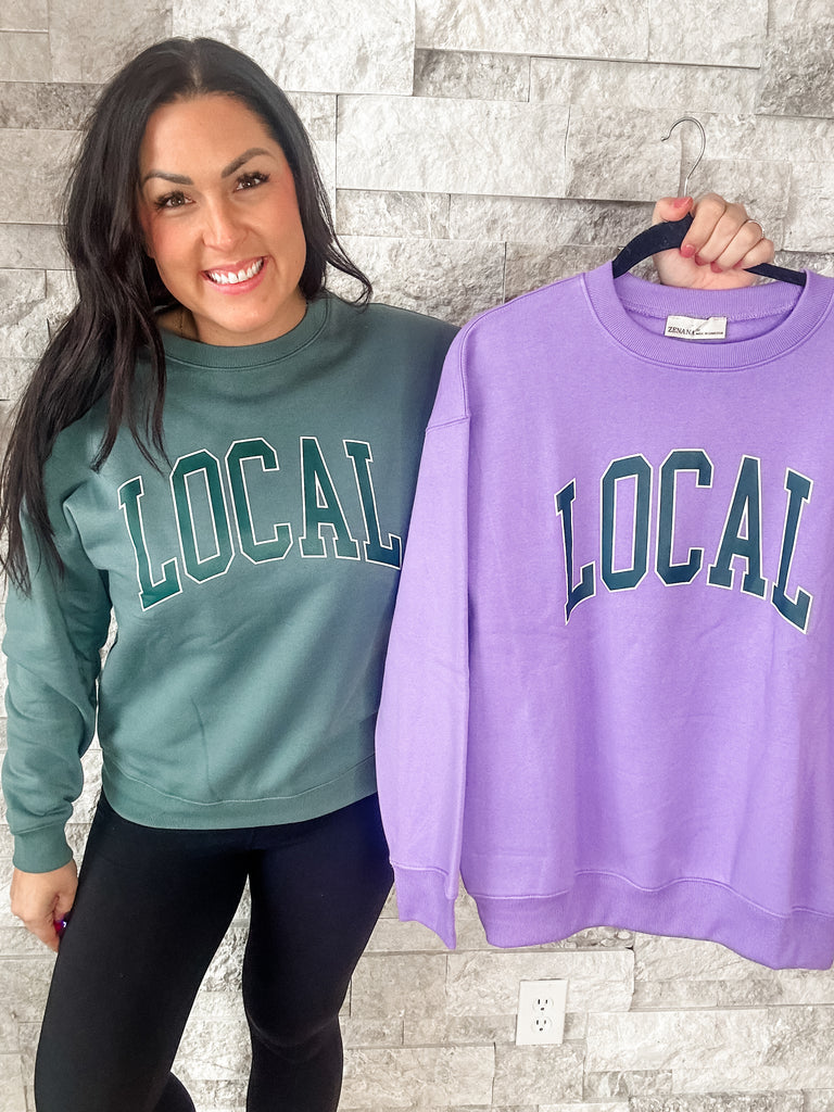 Locals Only Sweatshirt (S-L)-140 Sweaters-Zenana-Hello Friends Boutique-Woman's Fashion Boutique Located in Traverse City, MI