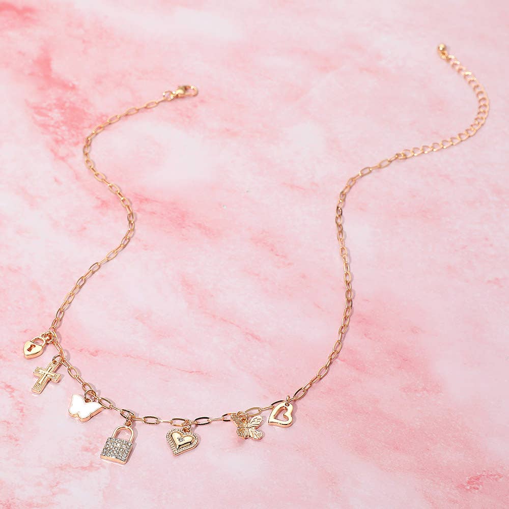 Locked in Love Necklace-240 Jewelry-Sensibling Corp.-Hello Friends Boutique-Woman's Fashion Boutique Located in Traverse City, MI
