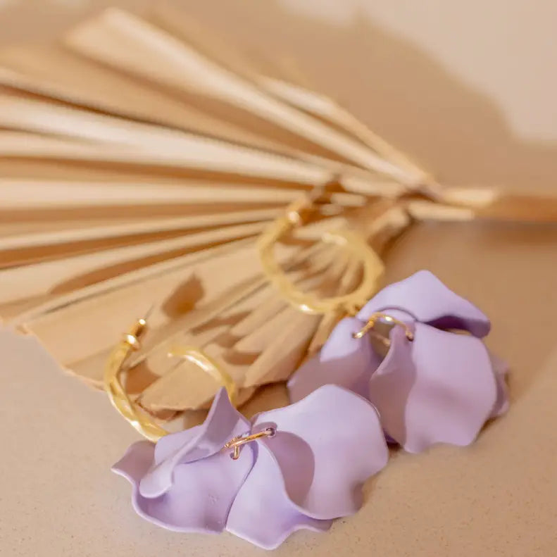 Purple Chiffon Earrings-240 Jewelry-TLD Designs-Hello Friends Boutique-Woman's Fashion Boutique Located in Traverse City, MI