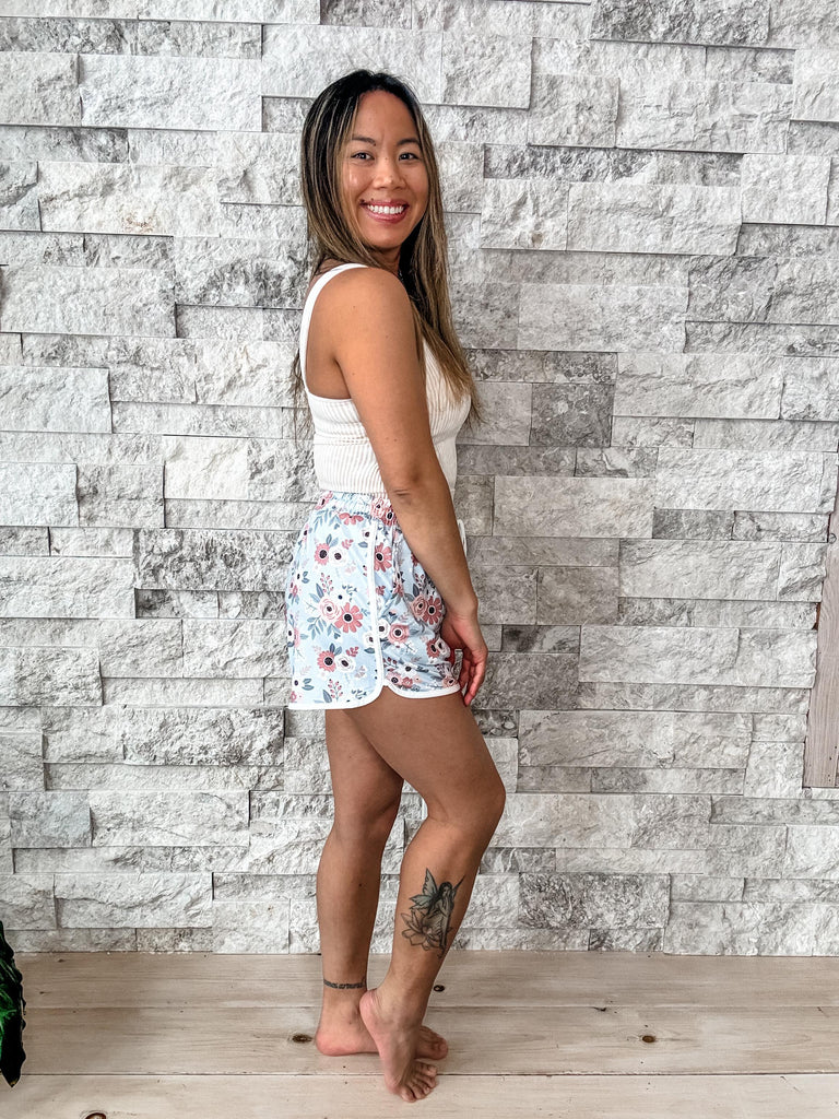Mint To Be Floral Everyday Shorts (S-3XL)-220 Shorts/Skirts/Skorts-Jess Lea Wholesale-Hello Friends Boutique-Woman's Fashion Boutique Located in Traverse City, MI