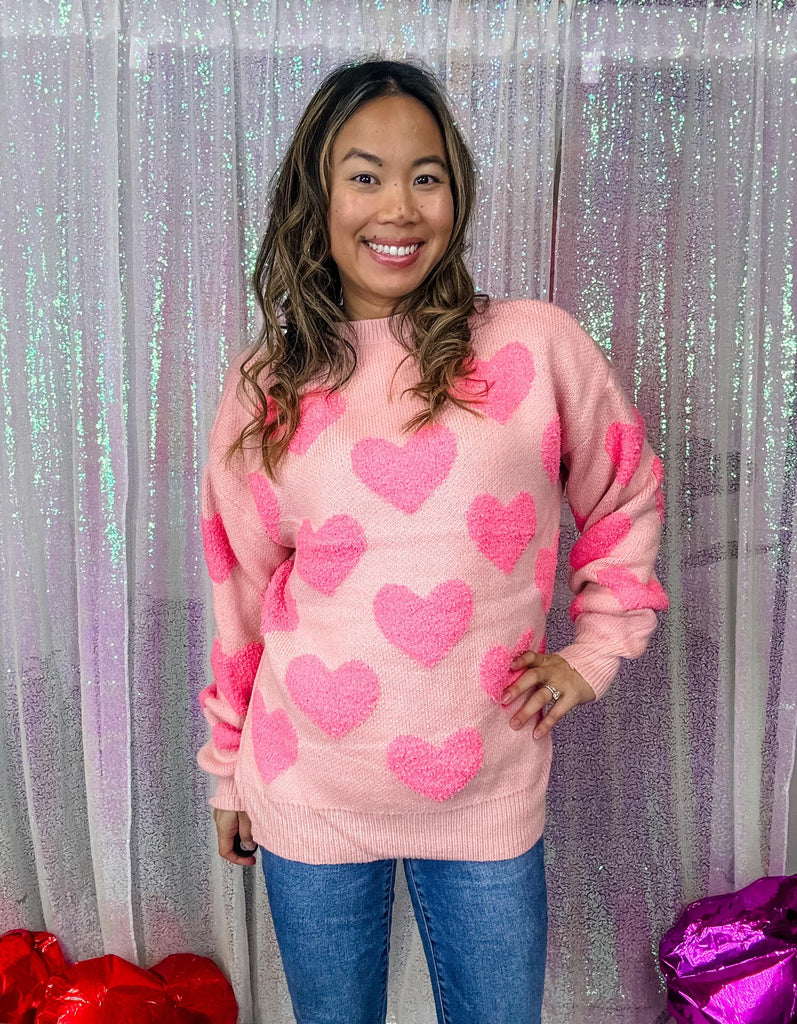 Love Me Forever Sweater (S-XL)-140 Sweaters-Shewin Inc-Hello Friends Boutique-Woman's Fashion Boutique Located in Traverse City, MI
